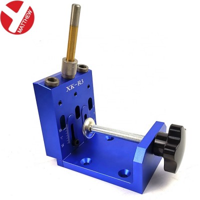 Aluminum Portable Inclined Hole Jig Drill Guider Pocket Hole Screw Jig for Woodworking