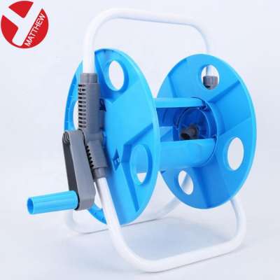 Portable Plastic Blue Garden Hose Reel with Brass Connector