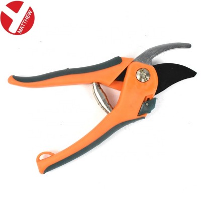 Plastic Handle Anvil Garden Scissor Pruning Shear with PEFE Coated SK5 Blade