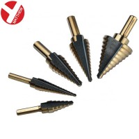 5pcs Titanium Coated HSS Step Drill Bits Set with Aluminum Box