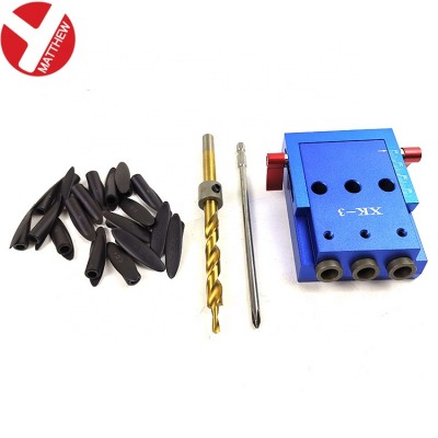 Woodworking Aluminum Portable Pocket Hole Jig with three 9.5mm Drilling holes