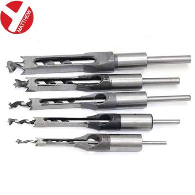 HSS Square Hole Countersunk Twisted Drill Bits Mortising Chisel with Round Shank