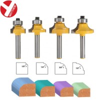 4pcs Rounding Over Router Bits Beading Bit Set With 1/4 Round Shank